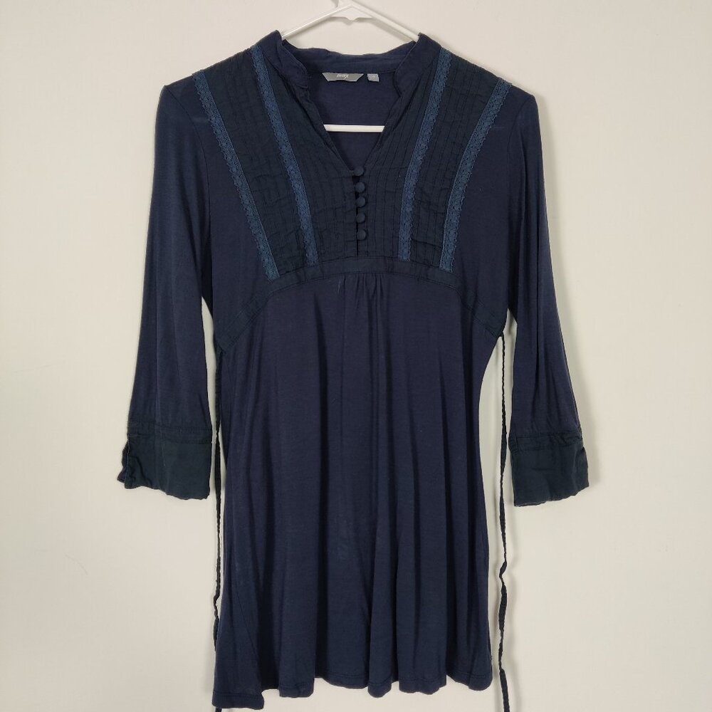 Max Girl's Babydoll Tunic Top Size 12 Years Old Cotton Y2K Navy
